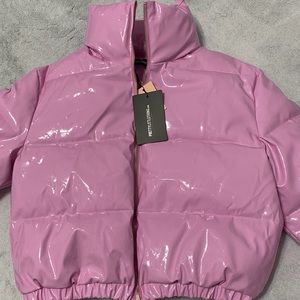Pink vinyl puffer
